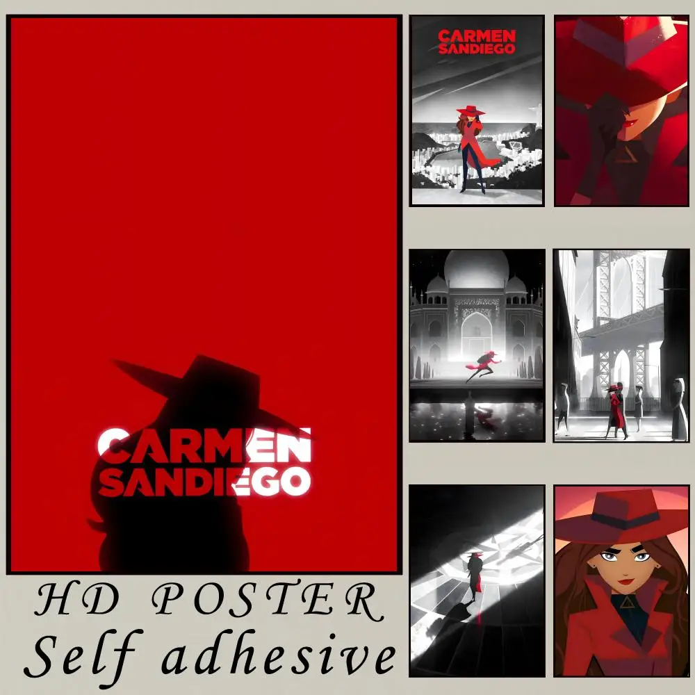 Póster de anime C-carmen S-sandiego, decoración artística de pared para habitación, pegatinas impermeables para decoración del hogar, Bar, dormitorio