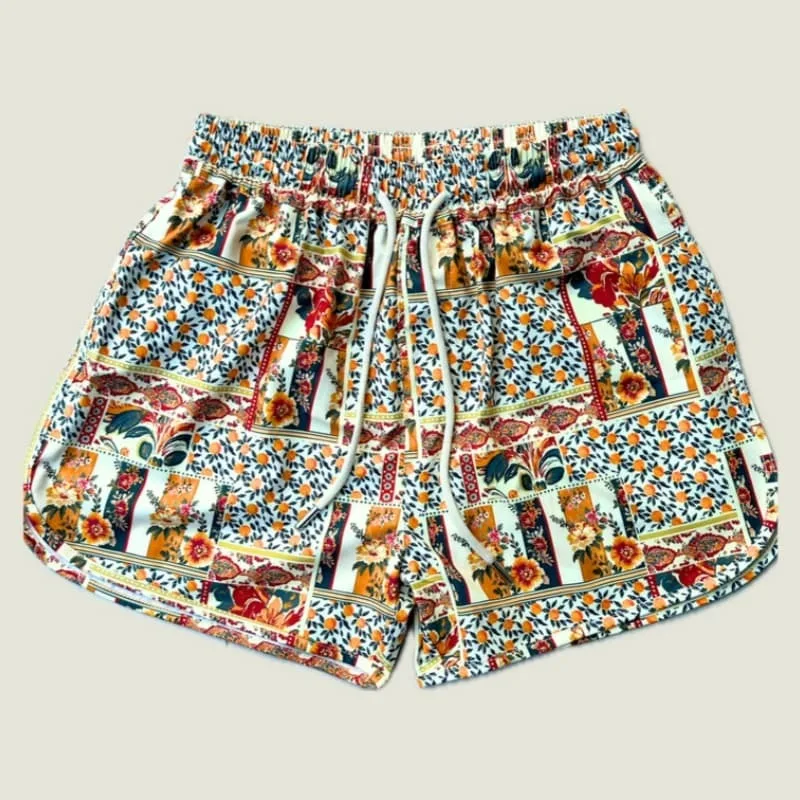 Summer 2026 Men's Retro Y2K Print Beach Shorts  Stylish, Versatile, Lightweight & Breathable  Unisex Athletic Casual Shorts