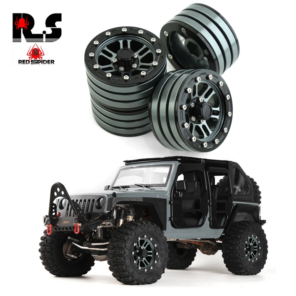 ล้อโลหะ1.9นิ้ว4ชิ้นดุมล้อลูกปัดสำหรับ SCX10แกน90027 90046 TRX4 D110 CC01รถไต่หิน RC