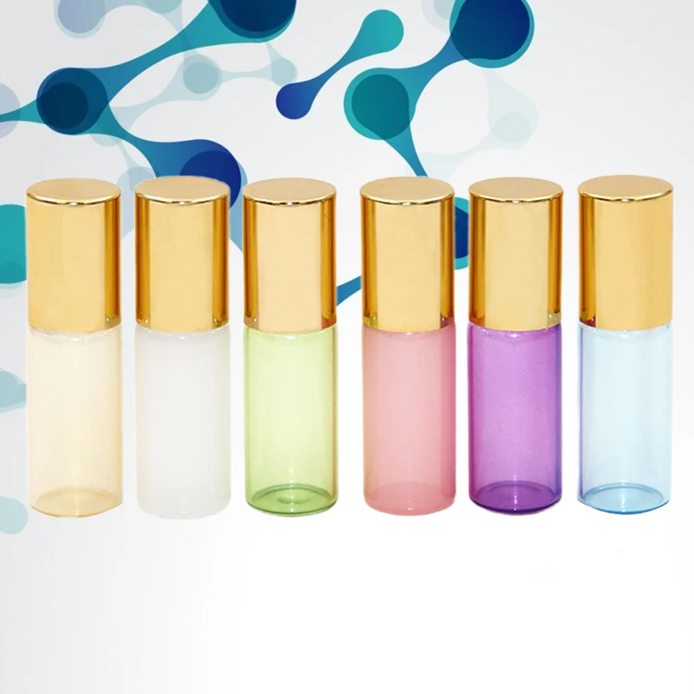 6 قطع 3 مل زجاجة قابلة للطي للزيوت العطرية المحمولة، عبوة فرعية متينة للسفر باللون الأبيض والأزرق والوردي والأرجواني #2