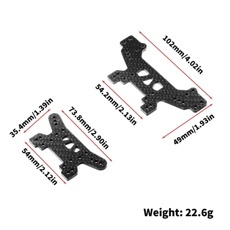 MACH-Front& Rear 3Mm Hydraulic Shock Tower Damper Stay Bracket Set For HNR H9804 1/10 RC Car Accessories