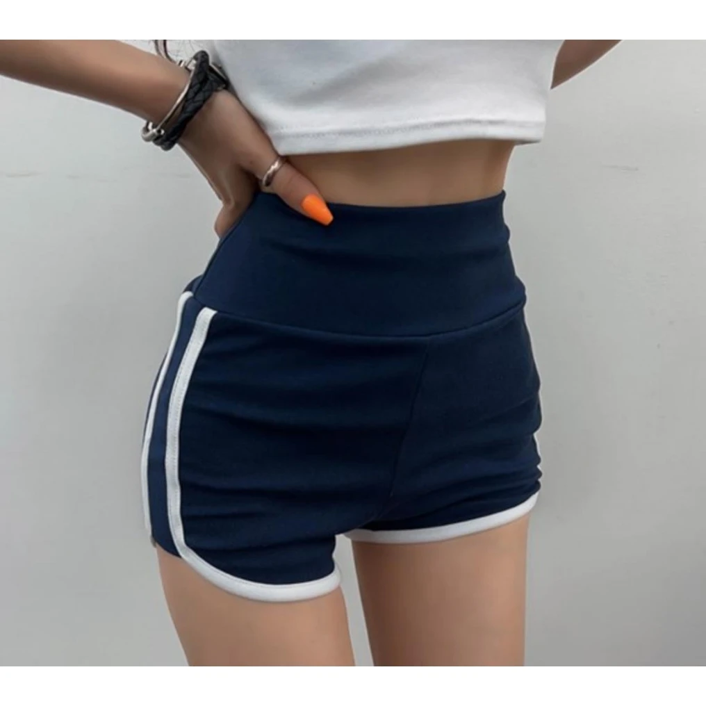 

Спортивные шорты с высокой талией из чистого хлопка, удобные, утягивающие, модные, повседневные, летние, женские брюки