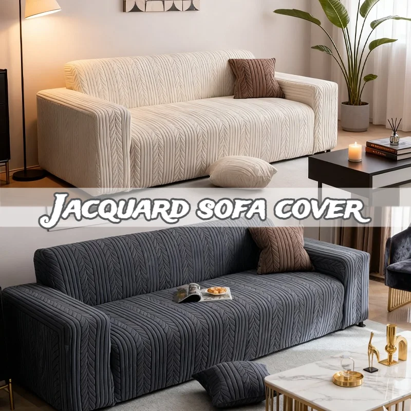 

Premium Jacquard Sofa Cover Washable Stretch Elastic Non-Slip Pet Resistant Protector for 1-5 Seater Couch Armchair Furniture