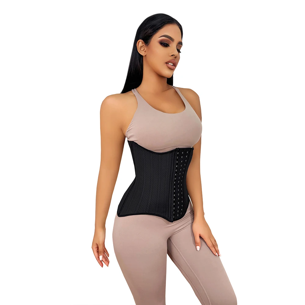 

Perforated Latex Waist Trainer 25 Steel Bones Corset Shapewear Slimming Belly Women Body Shaper Reductive Girdle