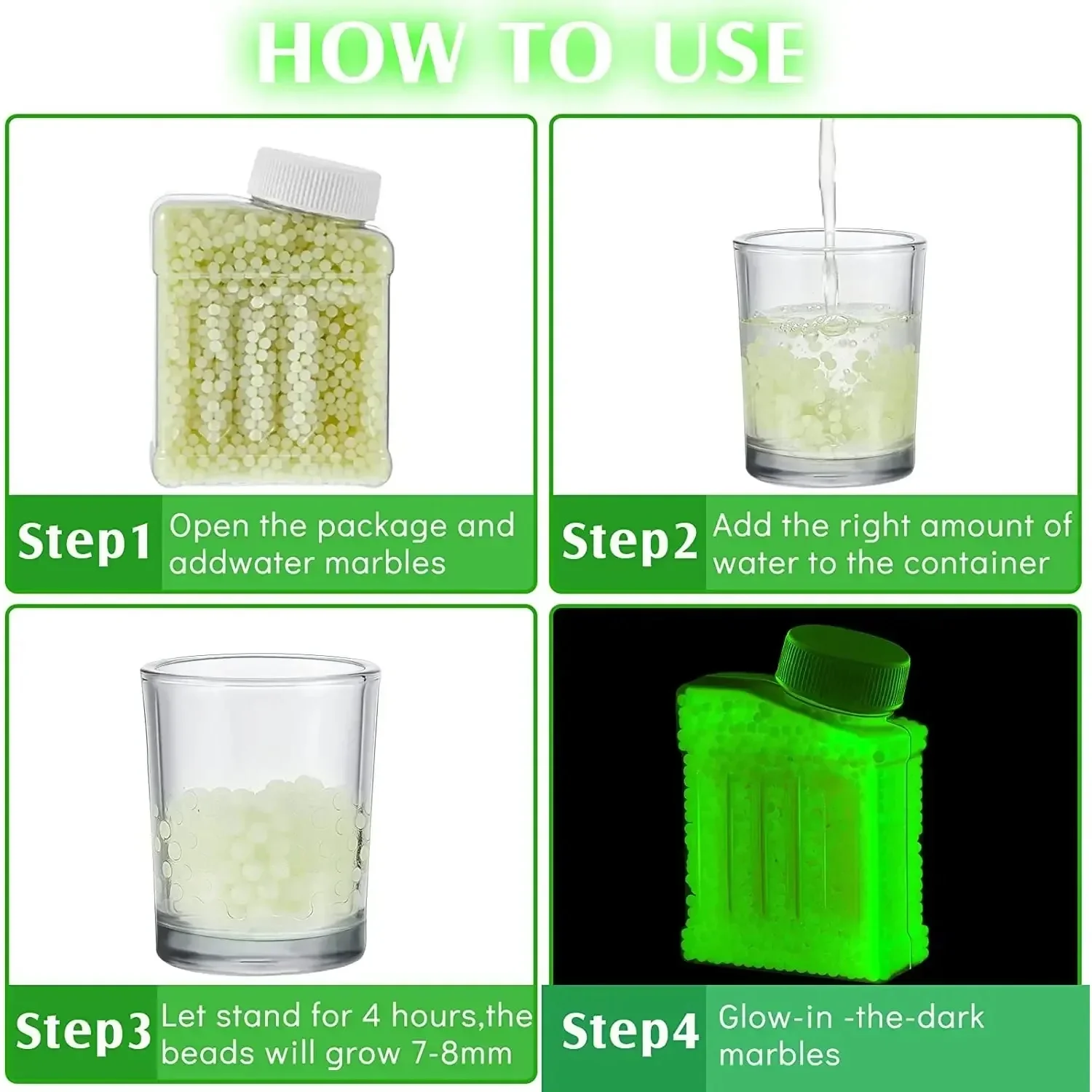 M5000pcs يتوهج في الظلام ديكور المنزل حبات المياه اللؤلؤ كرة جل بوليمر هيدروجيل بوعاء كريستال الطين ماجيك هلام الفاصل الكرة