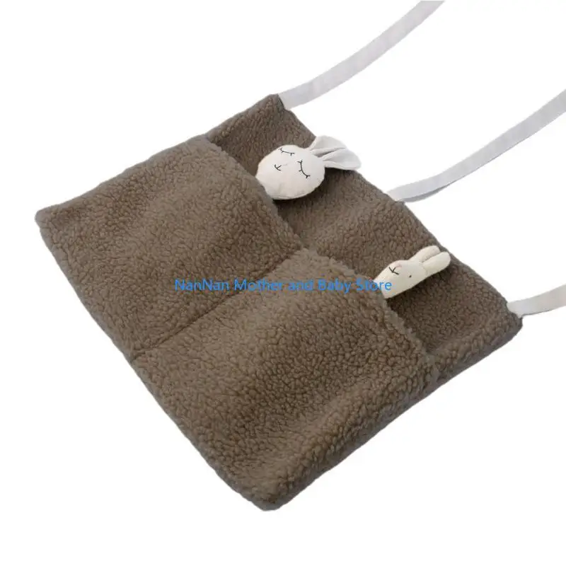 

Practical Bedside Storage Bag Easy install Hanging Bag with Double Pockets for Baby Bedside Practical Hanging Bag