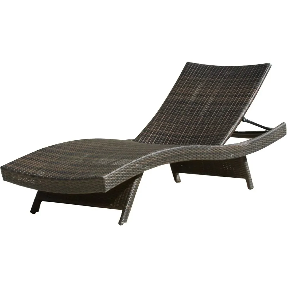 

Knight Home Salem Outdoor Wicker Adjustable Chaise Lounge, Multibrown