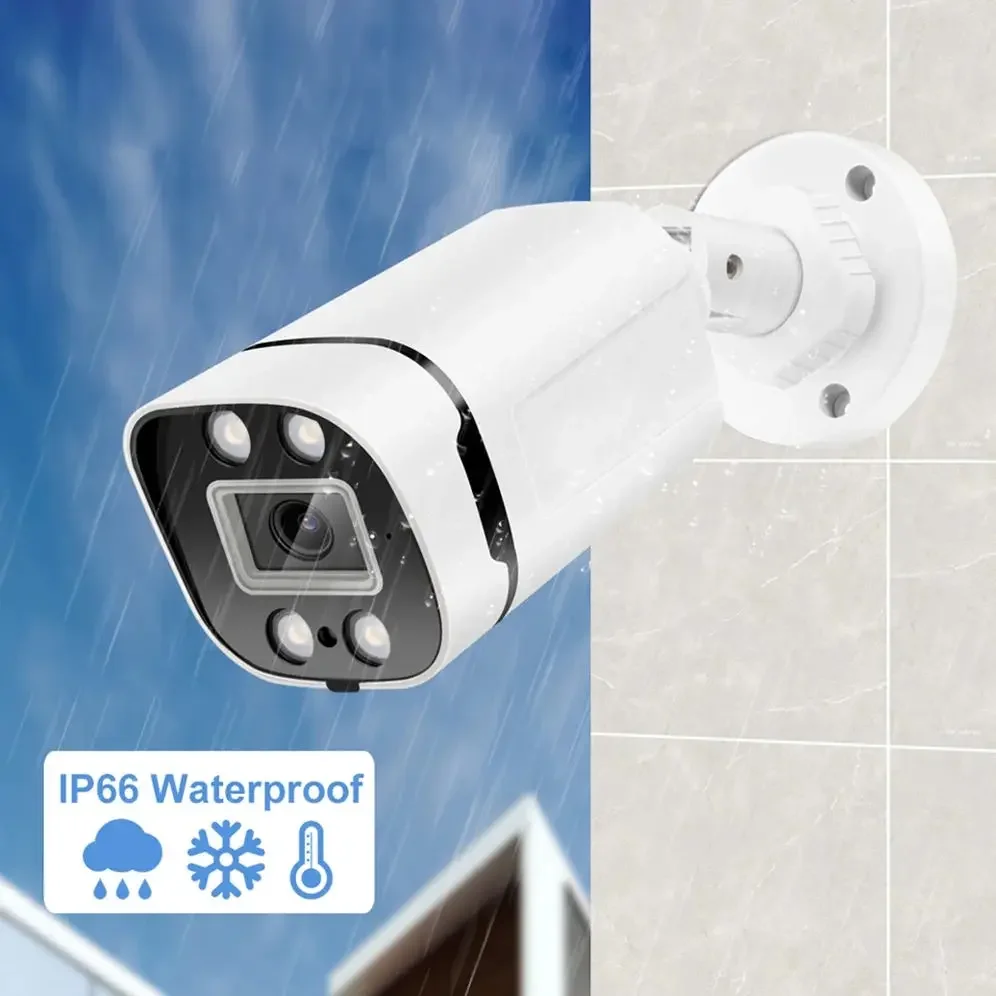 JIANVISION 8チャンネルIP CCTV 8MPセキュリティカメラシステム、音声録音とフルカラーナイトビジョン搭載、屋外用防水