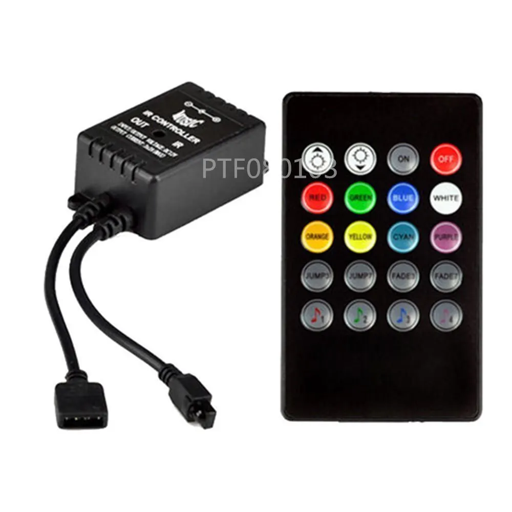 Music Controller DC12-24V 20 Key Sound Sensor IR Remote Controller For 505 3528 RGB LED Strip