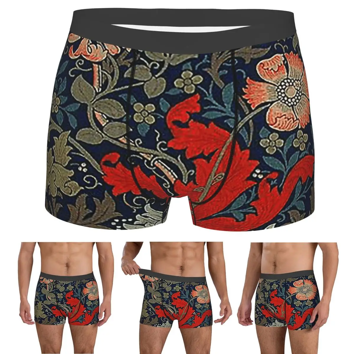 

Boxer Underpants Shorts William Morris Compton Panties Men's Comfortable Underwear for Homme Man Boyfriend Gifts