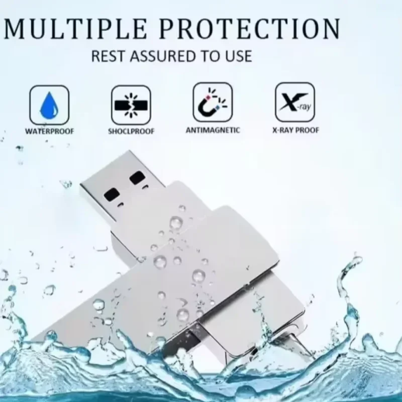 Nowy USB3.2 512GB szybki pendrive z pamięcią cache 2 w 1 typu C o rzeczywistej pojemności do przesyłania danych z telefonu, komputera PC i laptopa. — zdjęcie produktu 5