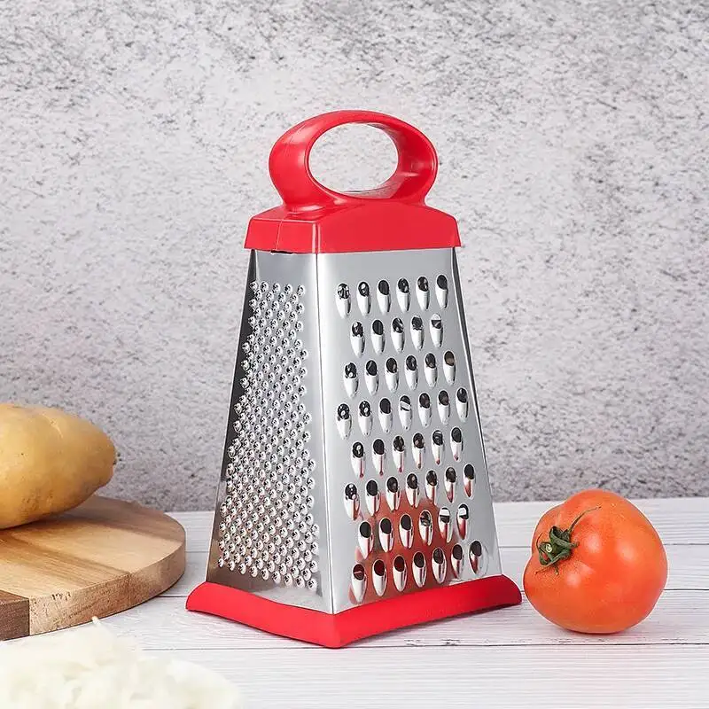 

Multi-Functional Stainless Steel Four-Sided Planer Vegetable Cheese Potato Garlic Grater Non-Slip Handle Kitchen Gadgets
