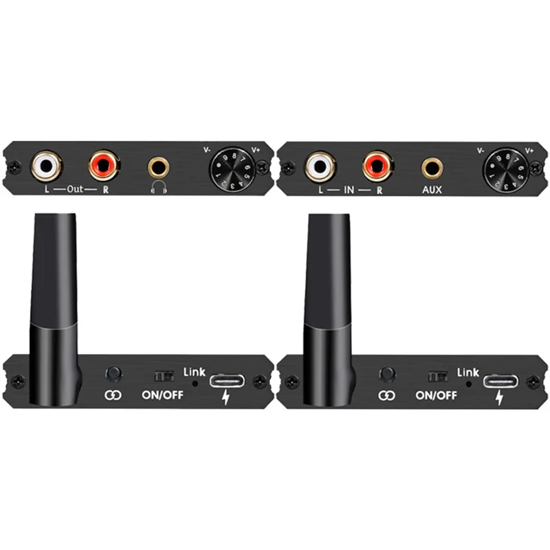 【在庫あり】ワイヤレスオーディオトランスミッターとレシーバー 50M 5.8G ワイヤレスオーディオアダプター 3.5mm R/Lコンバーター付き TVボックス DVD PC用