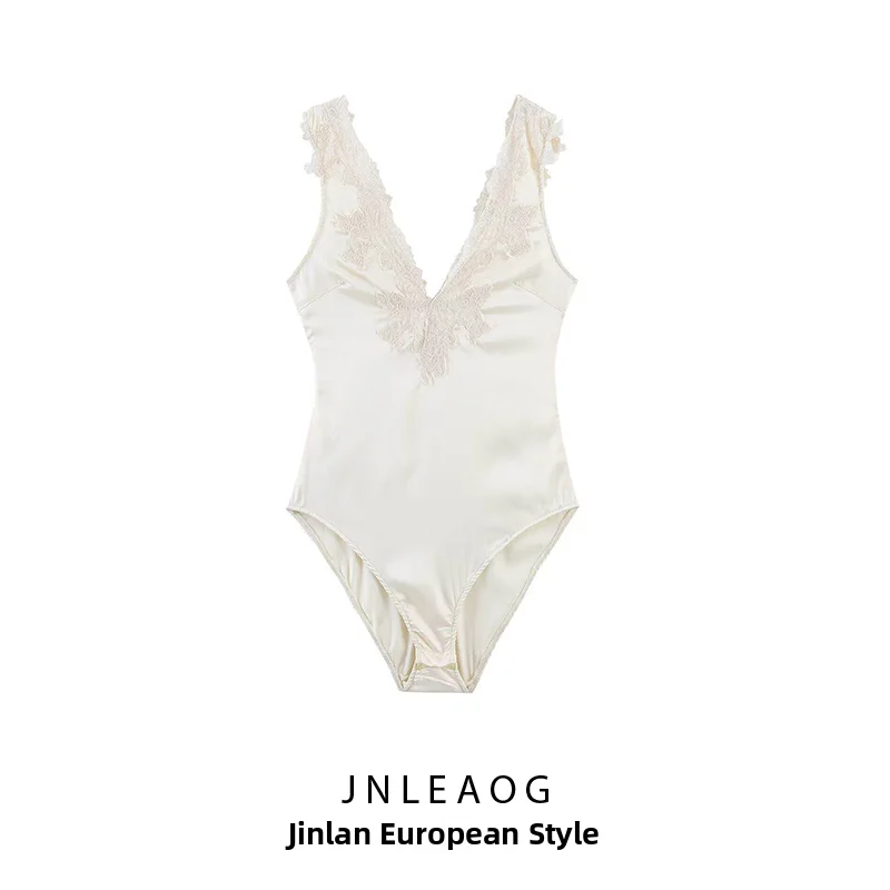 

Весенняя новинка: Женский модный костюм JNLEAOG из кружева и атласа, модель 1500201, с высокой талией, прямые укороченные брюки