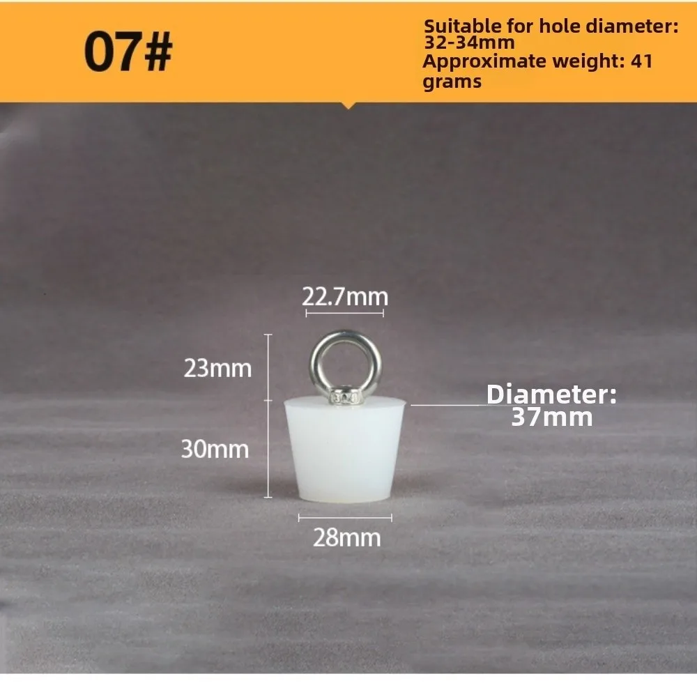 Tapered Silicone Rubber Stopper with Steel D Ring Solid Conical Silicone Stopper Waterproof Universal Tube Hole Plug Wine Bottle