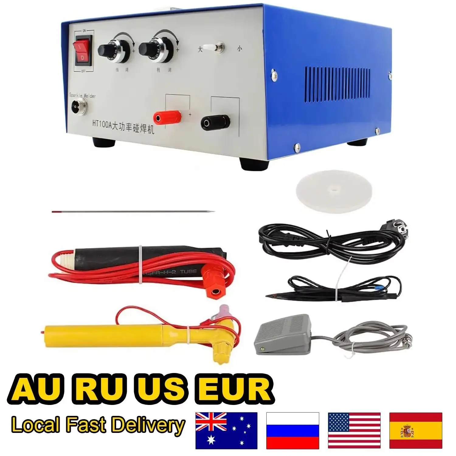 

Jewelry Spot Welder Portable Pulse Welding Machine 80A Handheld Welder Gold Repair Tool Adjustable Current Welder