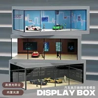 Hot Wheels 1/64 Garage Parking Lot Light Version Alloy Car Model Scene Storage Display Box Model Car Garage Toy