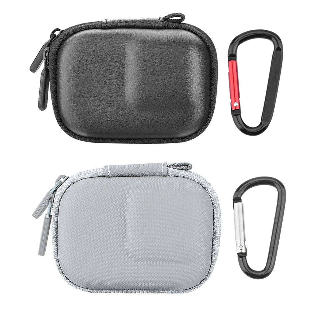 For DJI Osmo Action 3 Carrying Case Half Open Camera Waterproof Protective Case PU Leather Portable Travel Storage Bag with Hook