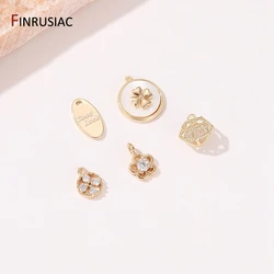 Jewelry Making Supplies 14K Gold Plated Simple Fashion Flower Charms Pendants For DIY Necklace Earrings Making