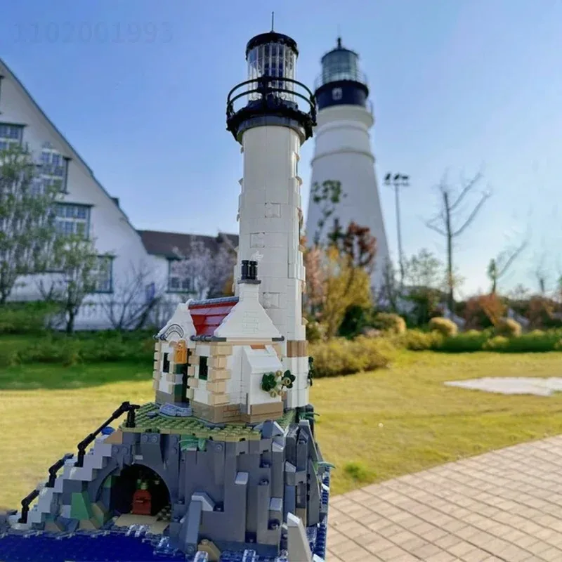 2065pcs 전기 등대 모델 빌딩 블록 모터라이즈드 브릭 어셈블리 어린이 장난감 크리스마스 선물 21335