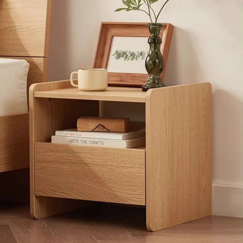 

Прикроватный шкаф из толстого дерева, минималистичный ящик, тумбочка, стеллаж для выставки товаров из цельного дерева, универсальный органайзер для комнаты