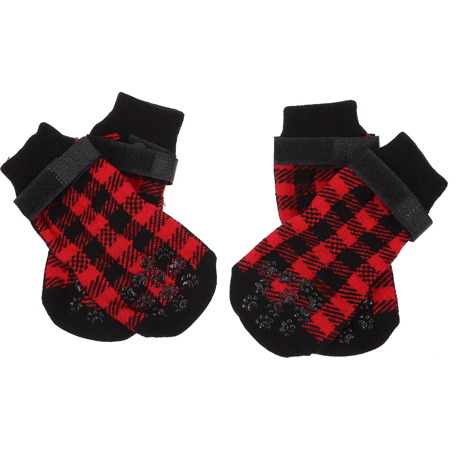 

4Pcs Pet Anti-Slip Socks Christmas Themed Warm Footwear for Dogs Non-Slip Christmas Themed Pet Socks Dog Paw Protection