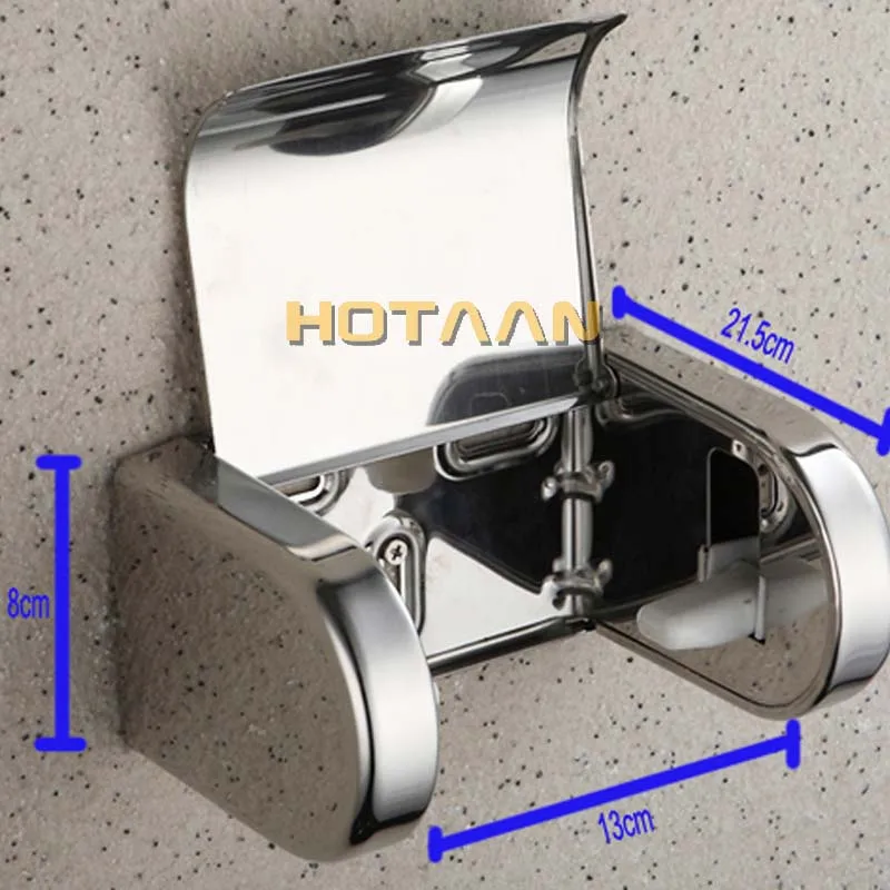 . Durable SUS 304# Stainless Steel Toilet Paper Holder Tissue Holder Roll Paper Holder Box Bathroom Accessories 1192
