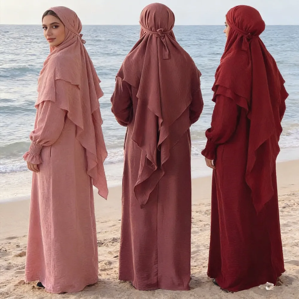 

Комплект из 2 предметов: Женская мусульманская молитвенная одежда для Ид (Джеллаба, Химар, Джалабия), Абайя с капюшоном, Хиджаб, Юбка, Исламская одежда, Кафтан, Рамадан