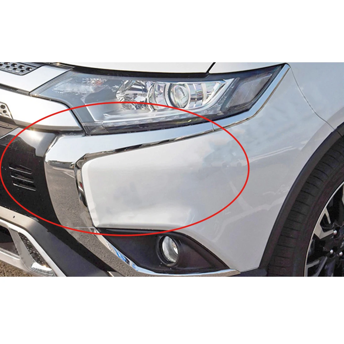 Auto Voor Links Midden Chroom Bumper Cover Sierlijst 6407a145 Geschikt Voor Mitsubishi Outlander 2019 2018 2017 2016