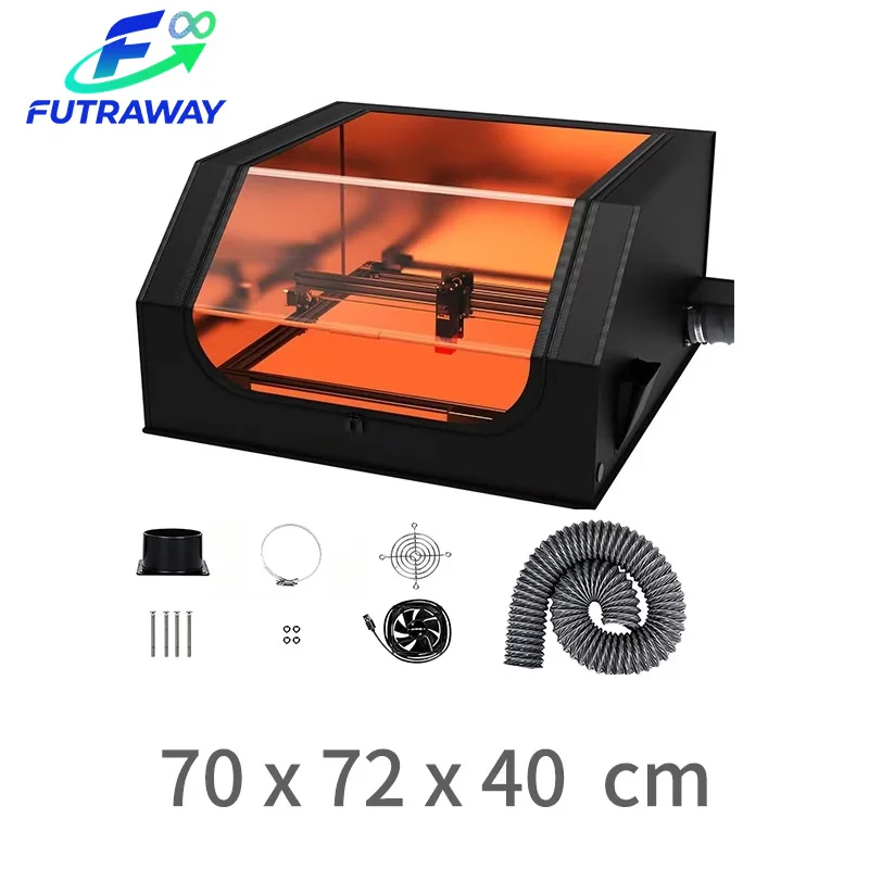 

3D Printer & Laser Engraver Enclosure Fireproof and Dustproof Protective Cover Original 70x72x40CM with Exhaust Fan & Pipe Fits
