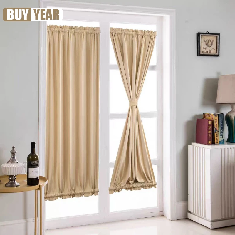 Imagem -05 - High Precision Europeia Solid Color Cortinas Porta Estilo Francês Rod Sala e Quarto