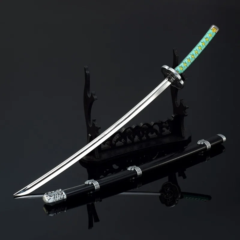 Mortal Blade Anime game Wedge Pill Katana Metal sin cortar modelo de arma para exhibición, regalos, adornos de colección, juguetes para niños, 26cm