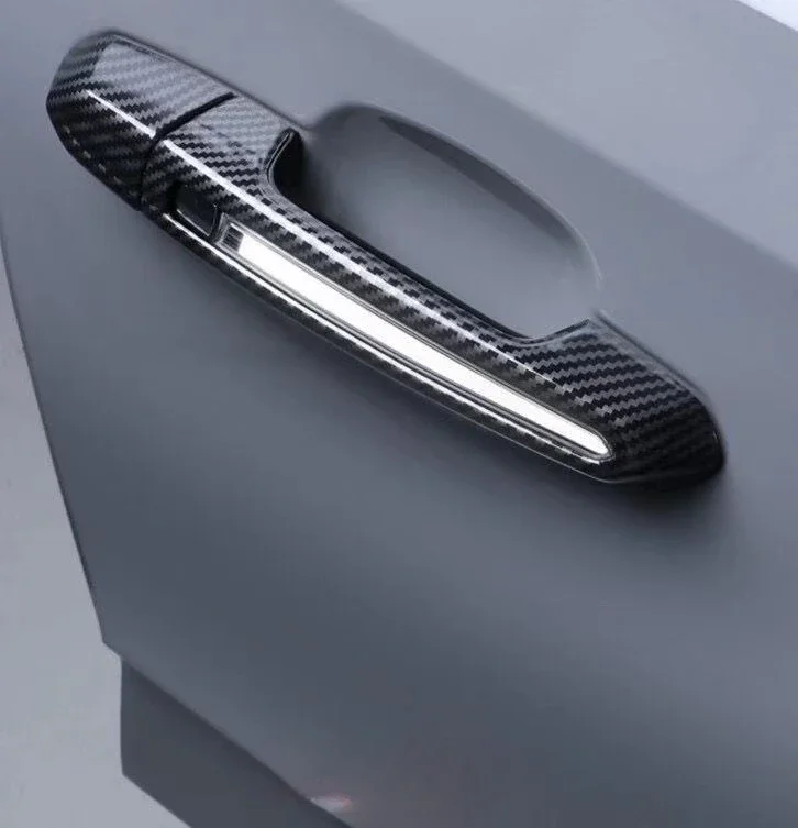 For Cadillac XT4 XT5 XT6 CT6 ATS CT5 2015-2022 Glossy Black Carbon Fiber Car Door Handle Cover Trim Sticker Styling Accessories