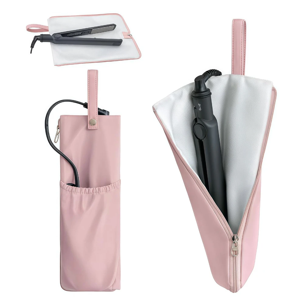 Portable Heat-Resistant Travel Storage Bag for Hair Styling Tools – Hanging Pouch for Curling Irons and Straighteners Available