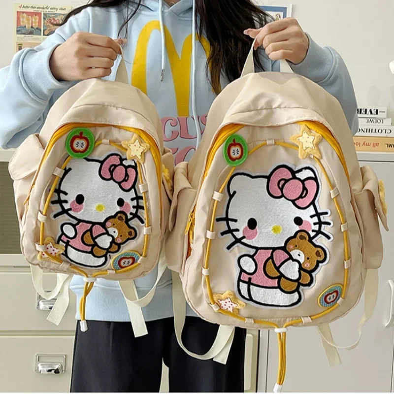 Sanrio Large Capacity Cartoon Hello Kitty Backpack Student Backpack Hello Kitty Small Schoolbag Fashionable And Good-looking