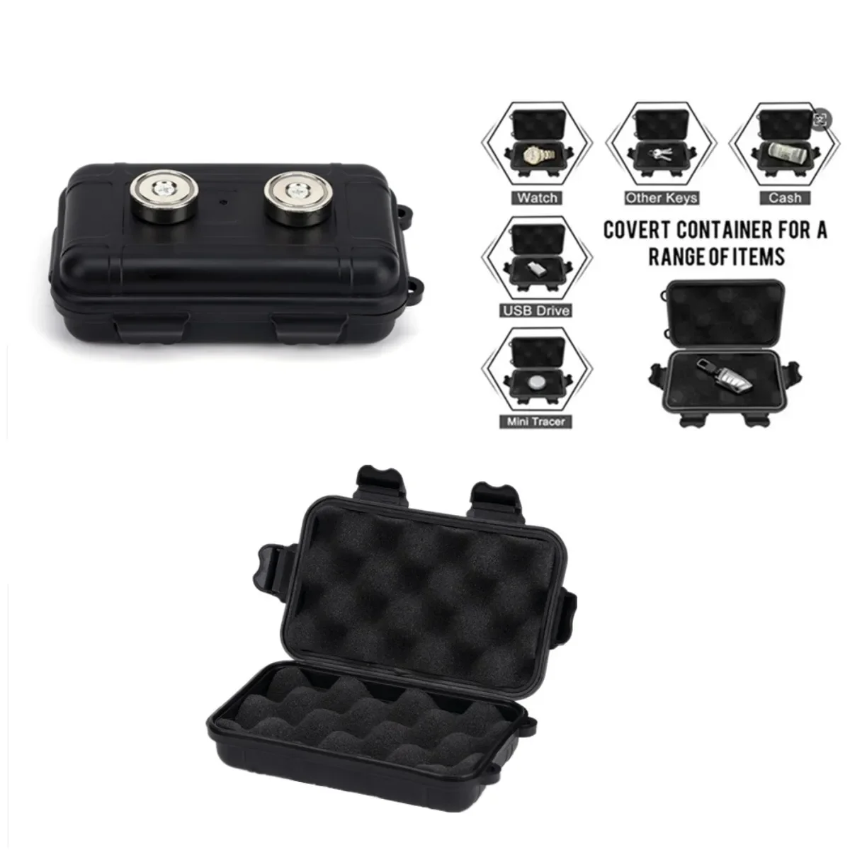 مزدوج قوي المغناطيسي صندوق أدوات مقاوم للماء CarPortable المدمج في الإسفنج وسادة صندوق تخزين العنصر قيمة صندوق تخزين مفتاح التخزين الآمن #3