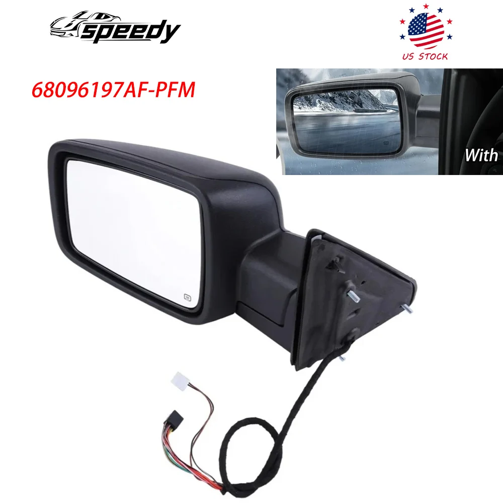 

68096197AF-PFM Left Driver Side Manual Fold + Heated + Temp Sensor Mirror For 2013-2019 Dodge Ram 1500 68231241AI-PFM