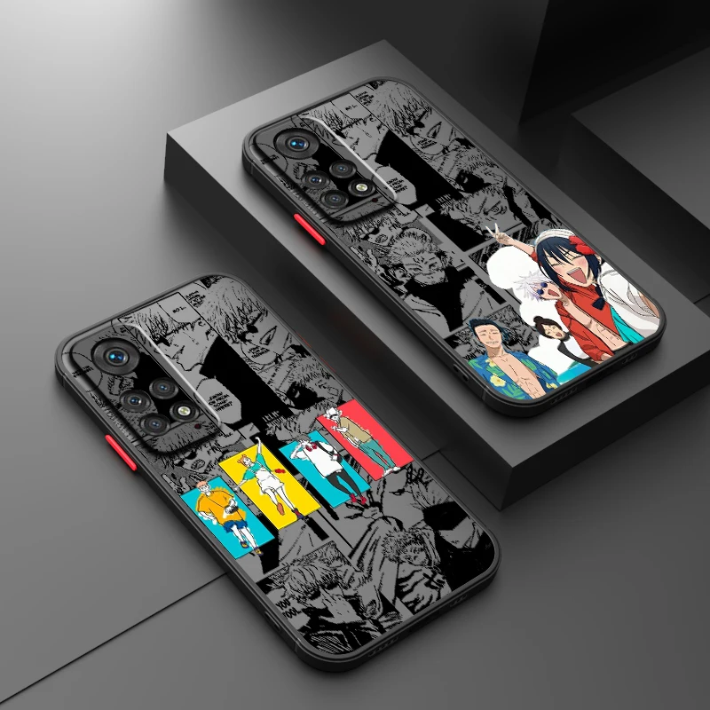 Spell Battle Anime Fashion Frosted Translucent For Redmi Note 13 12 12S 12T 11 11T 11E 10 10S 9 Pro Plus 5G Funda Phone Case