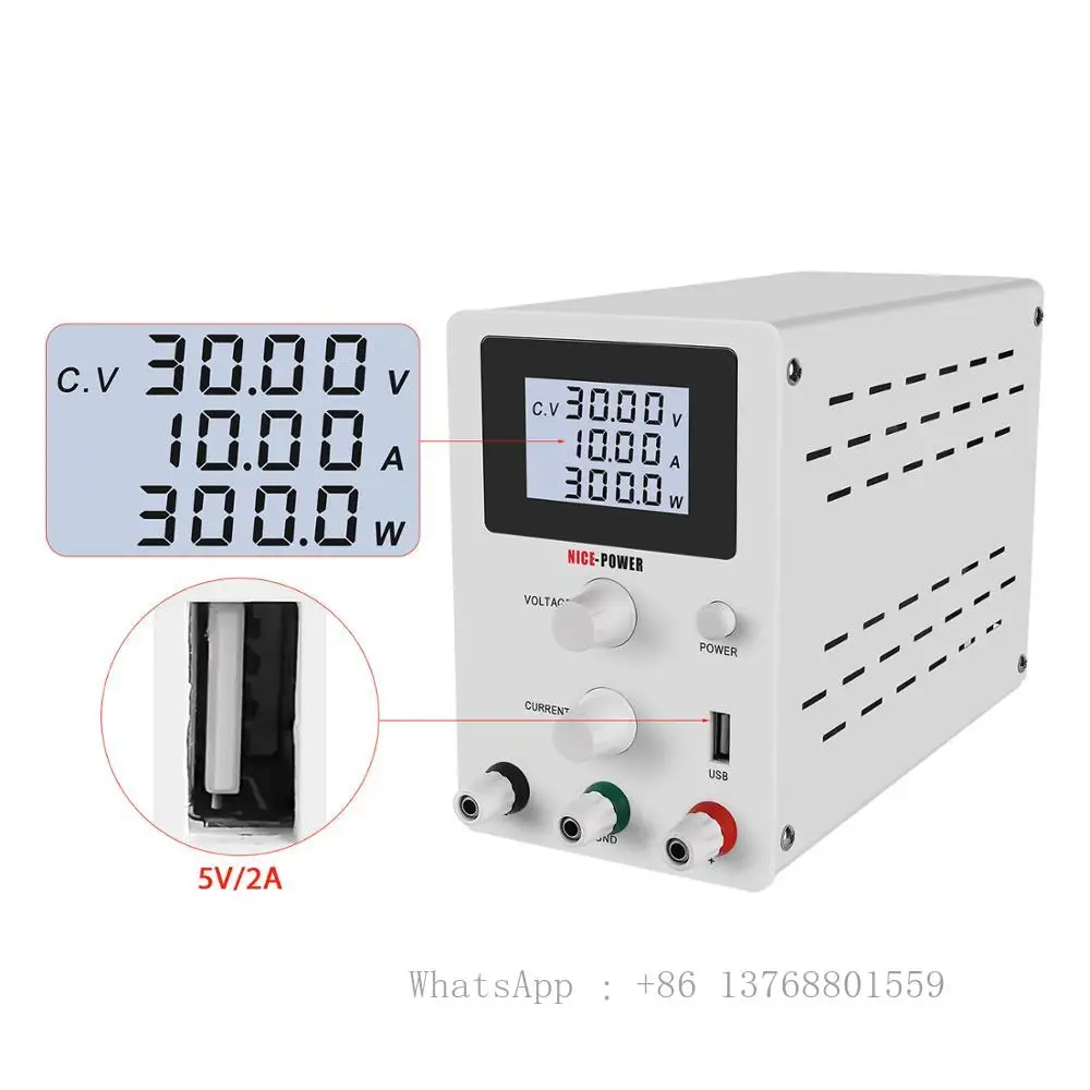 R-SPS3010D 30V10A300W 15V12V5V Lab DC Regulated Power Supply Digital Adjustable Switching Lab Test Repair Power Souce