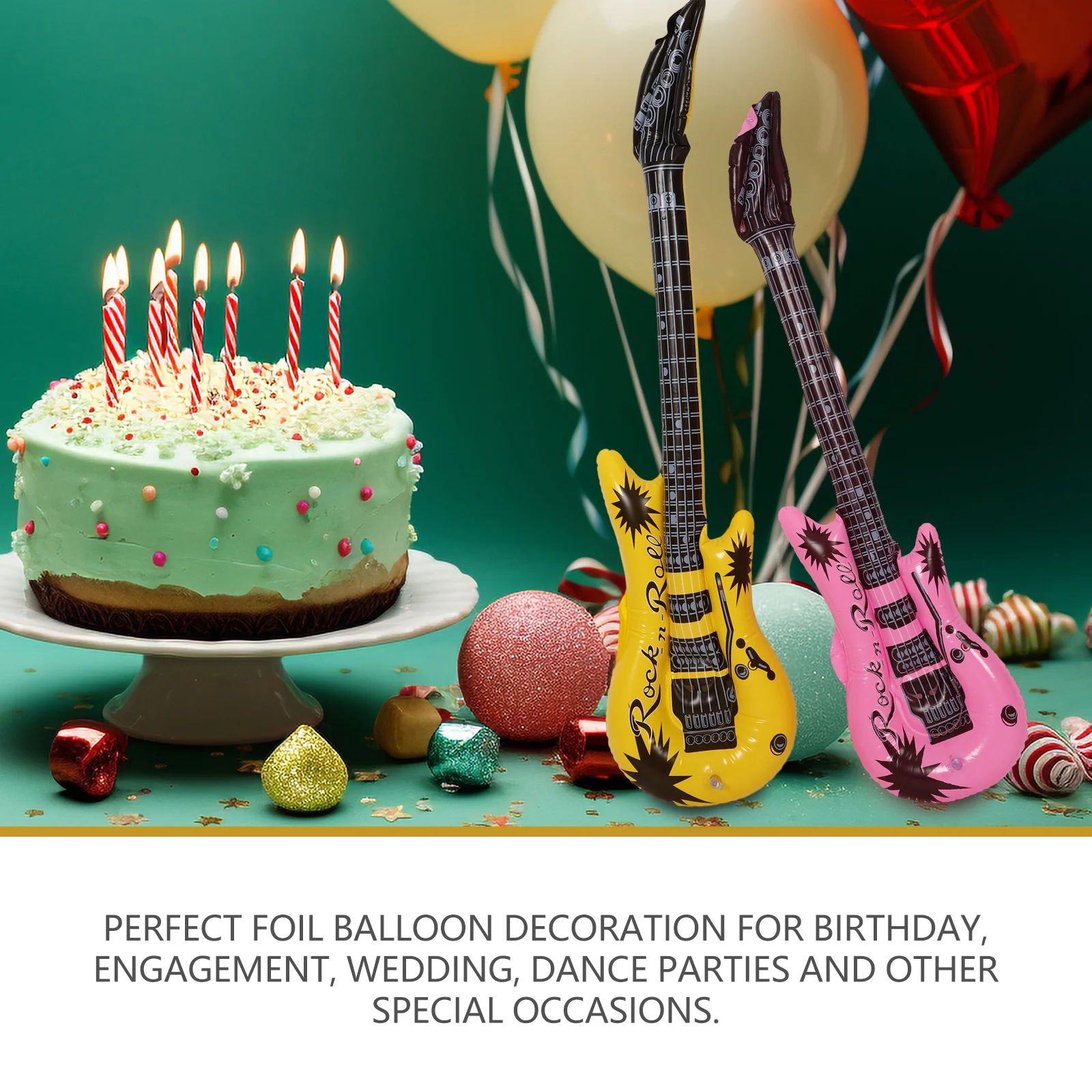 풍선 기타 풍선 블로우 악기 파티 소품, 성인 어린이 생일 파티 장식, 카니발 파티 호의