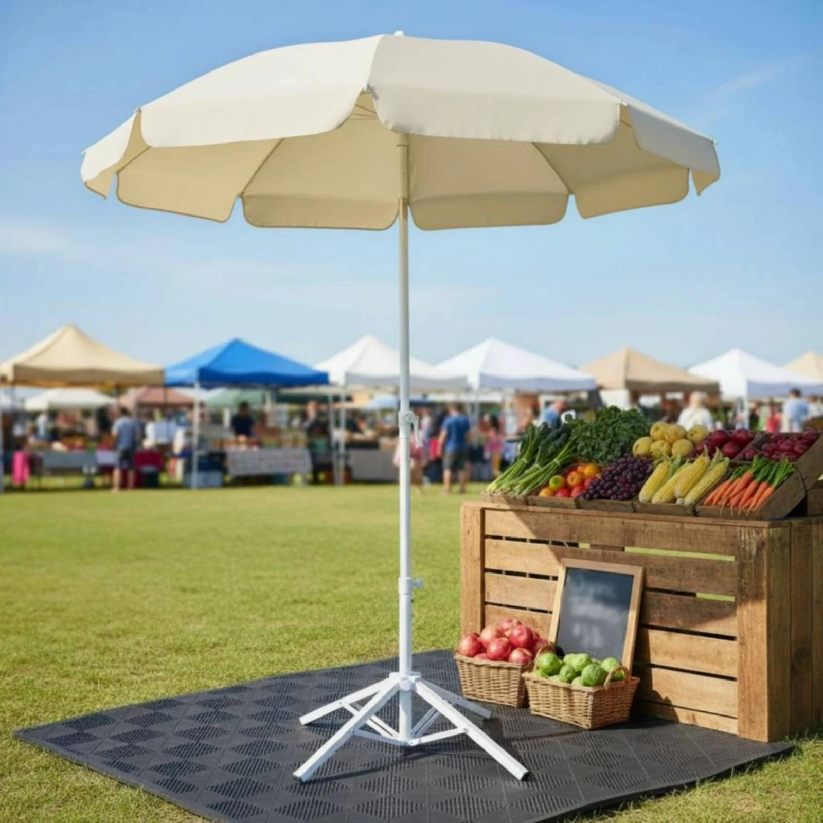 Water Fill Umbrella Base Easy Storage Folding Umbrella Base Cross Brace Stand Stable Sunshade Support Weatherproof for Garden
