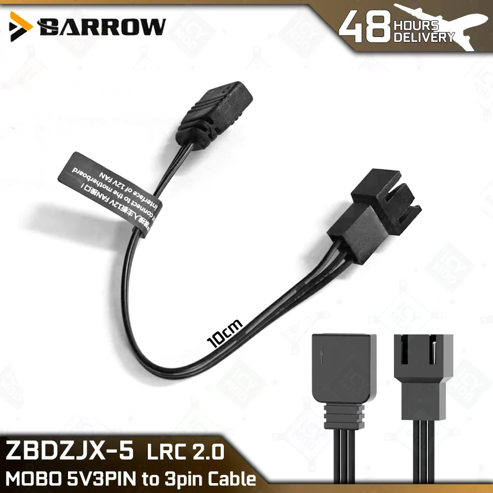Barrow MOBO 5V3PIN To 3pin Conversion Cable Is Suitable for Connecting Barrow's LRC 2.0 Aura Sync Lighting Products To ZBDZJX-5