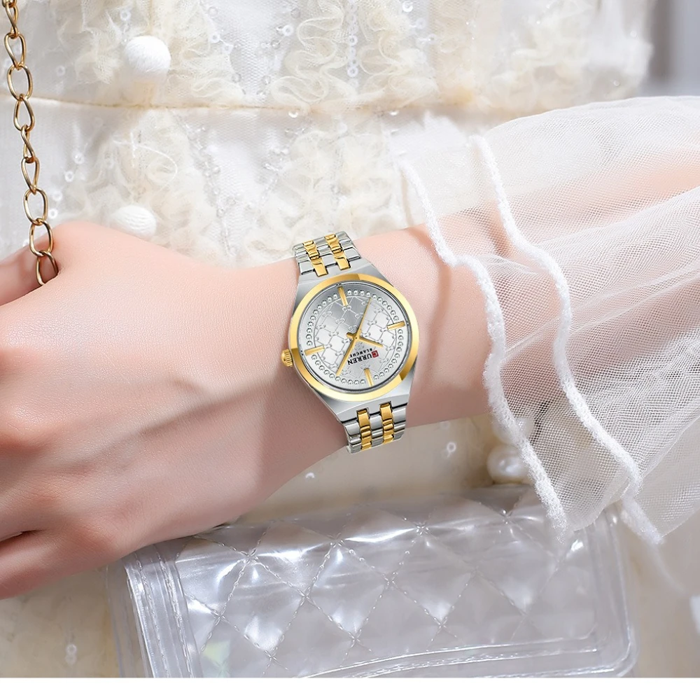 Curren 9096 Reloj Mujer الفاخرة حزام ناقل من الفولاذ ساعة نسائية موضة مطعمة الماس مقاوم للماء ساعات للنساء Relojes Para Damas