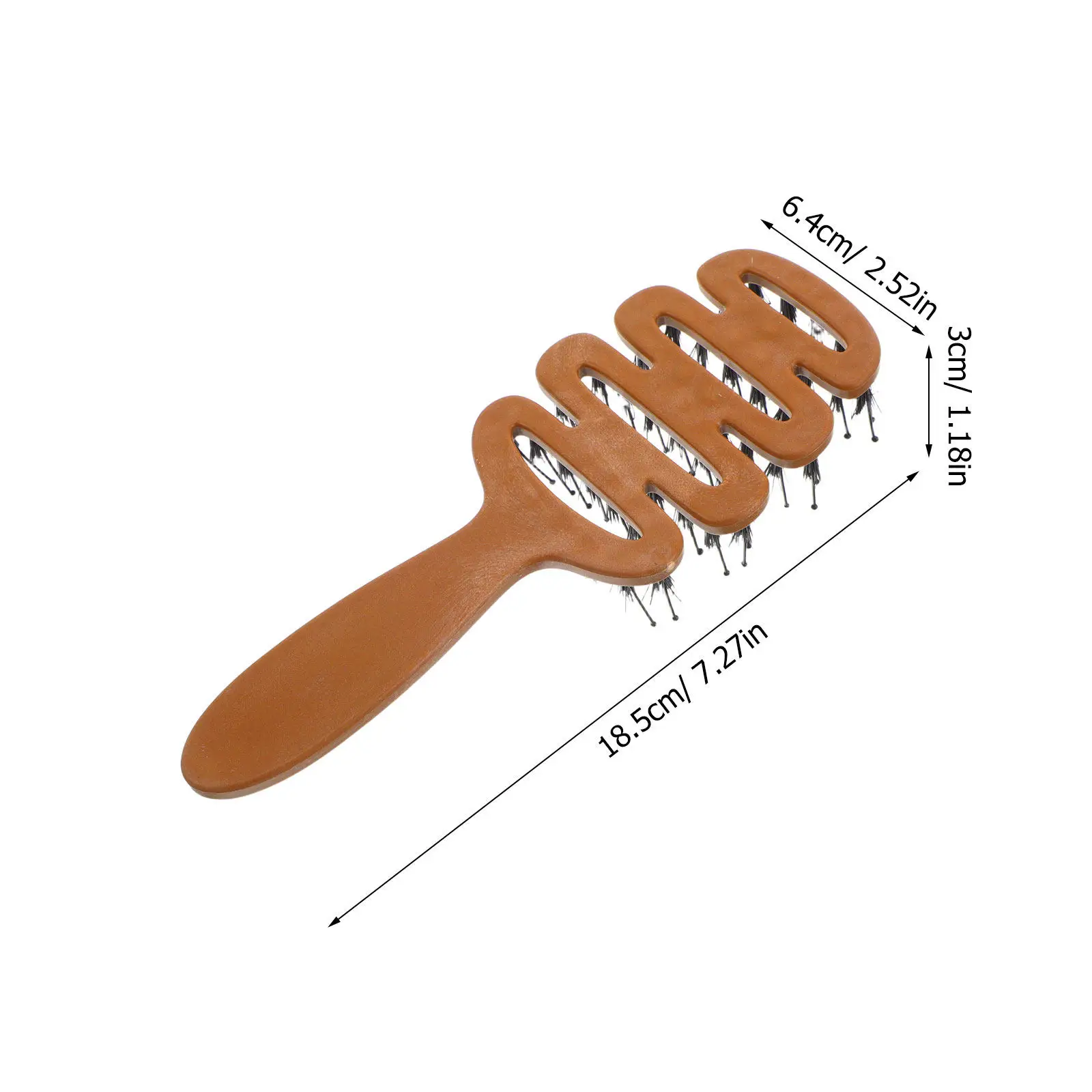 Scalp Massaging Hair Brush Plastic Boar Bristles Voluminous Root Lift Daily Use for Curly Straight Long Short Hair