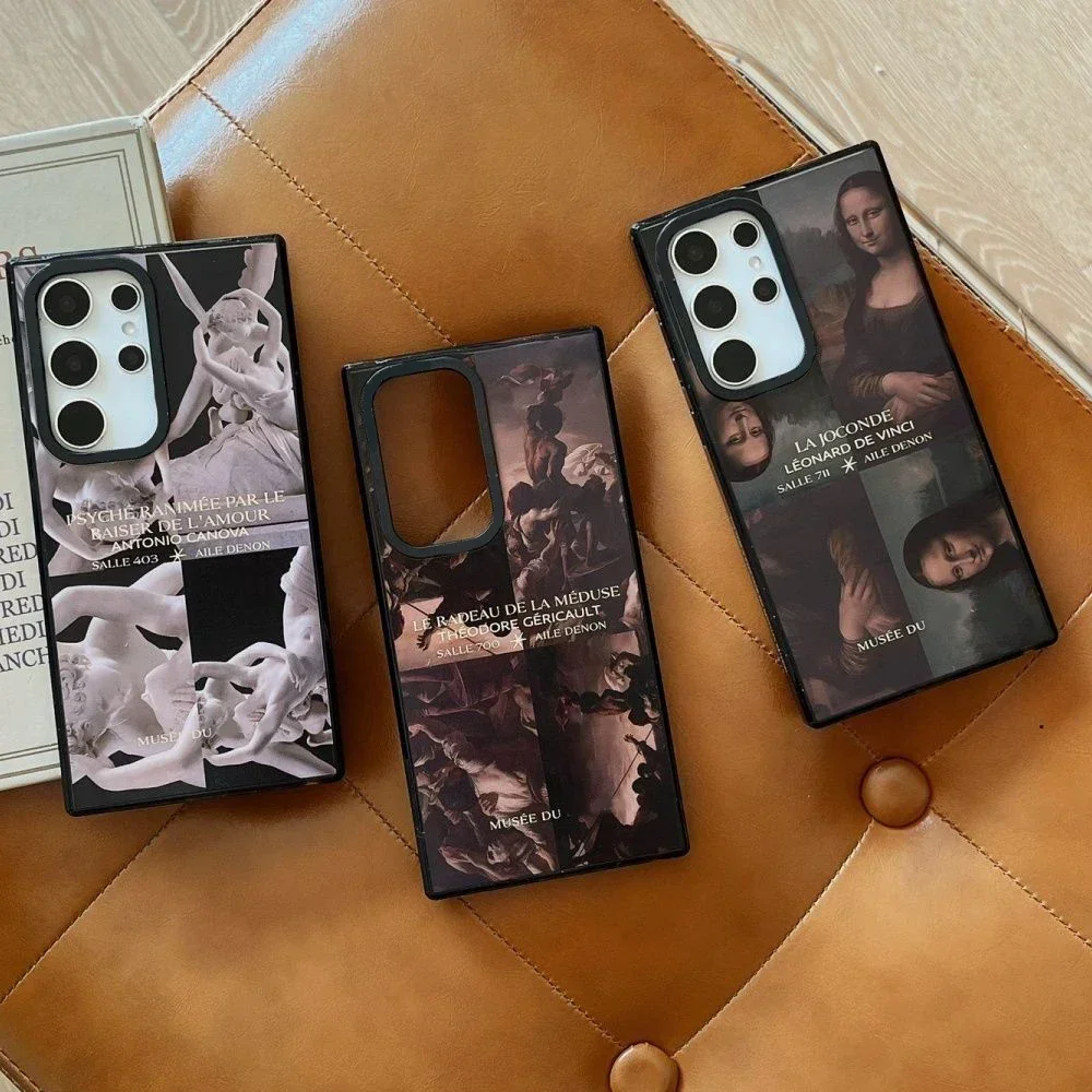 Museum Art MagSafe Acrylic Black Border Magnetic Phone Case for Samsung Galaxy S22U S23 Ultra S24 Ultra Cover Protective Shell