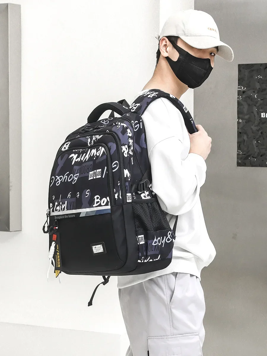 School Backpack Teen Boy Teenage High School Bags Outdoor Travel Backpack Big Student Laptop Backpack Teen Bookbags