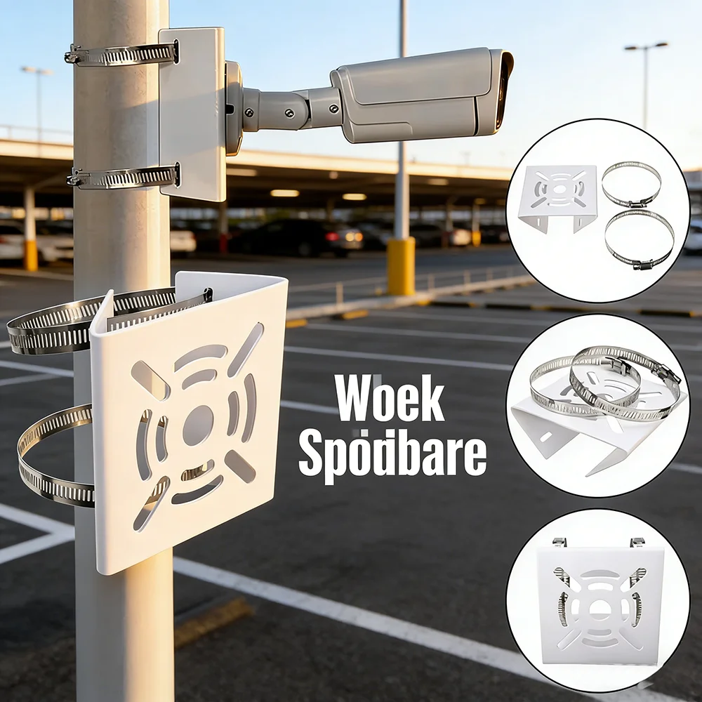 Surveillance Camera Metal Vertical Pole Mount Bracket Outdoor Monitor Security Camera Holder with Panel Mounting Accessories