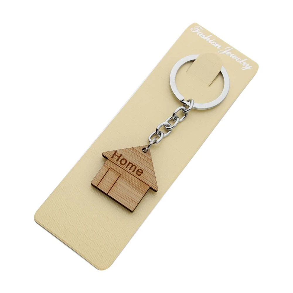 Fashion Wooden House Key Chain  Home Pendant Key Ring for Men Women New Home Car Bag Decoration Key Holder Gift Jewelry