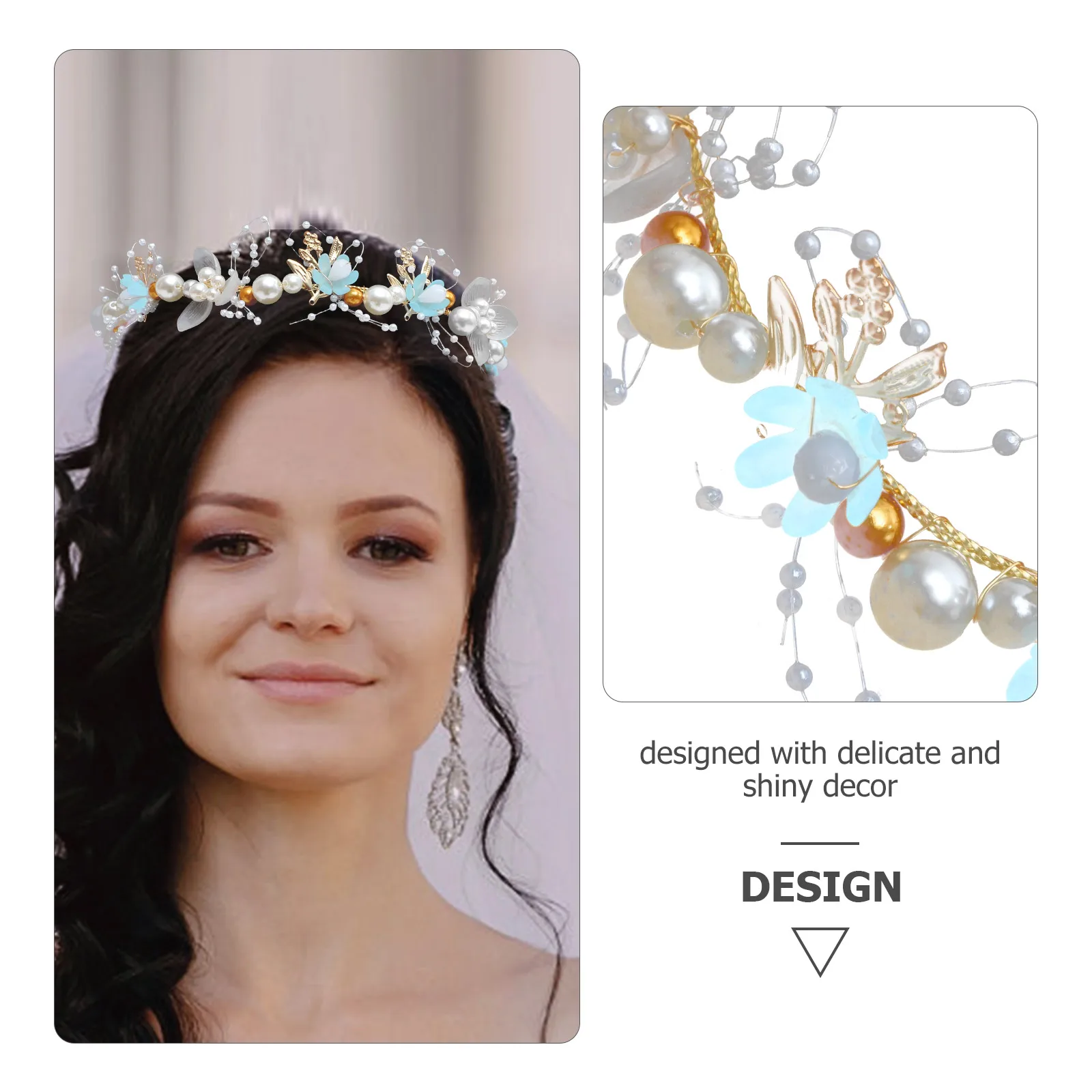 

3pcs Pearl Headb White Hair Accessories Wedding Flower Bridal Crown Headdress Elegant Charming Special Occasions