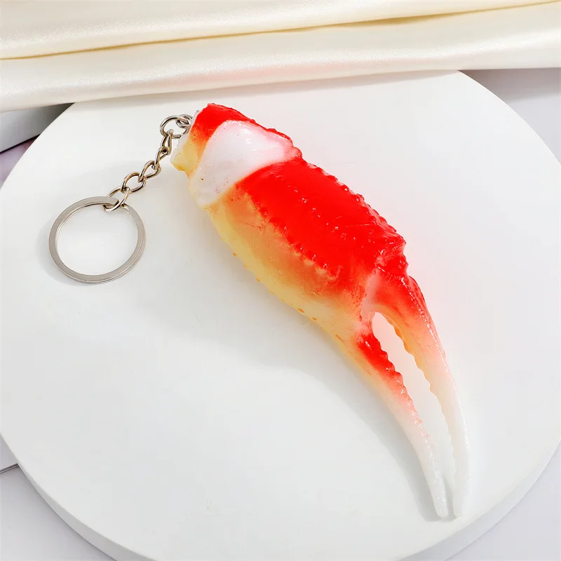 Simulation Food Crab Claws Pendant Keychain Key Ring For Women Men Gift Creative Funny Cute Cool Seafood Bag Car Box Jewelry